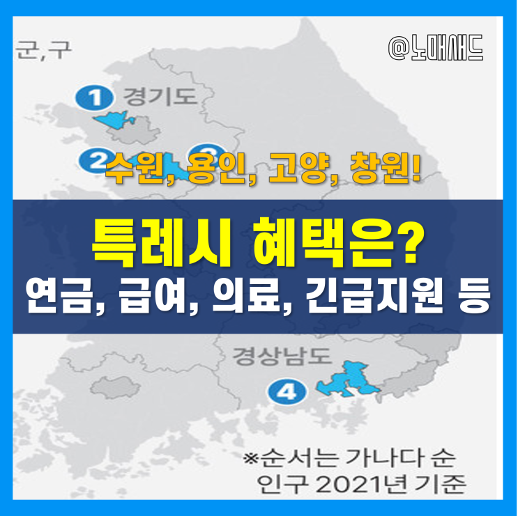 수원ㆍ고양ㆍ용인ㆍ창원특례시 혜택 정리 - 기초연금, 생계ㆍ주거ㆍ교육ㆍ급여 등