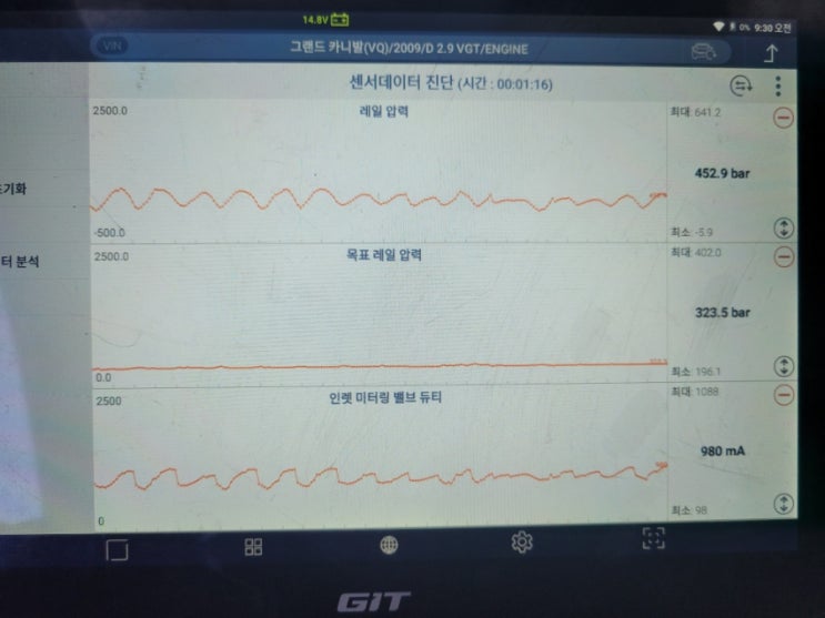  그랜드카니발2.9 VGT 아침시동지연/시동꺼짐/엔진떨림수리<대전미주카센터>