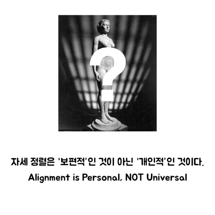  [자세 정렬은 '보편적'인 것이 아닌 '개인적'인 것이다.]