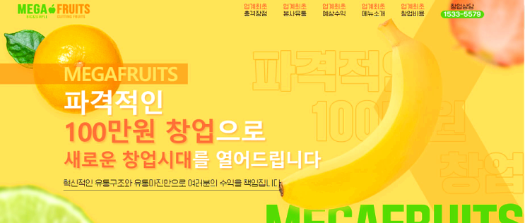  요즘뜨는체인점 메가후르츠 소자본창업