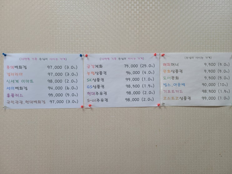 괴정동 상품권 교환소 티켓나라
