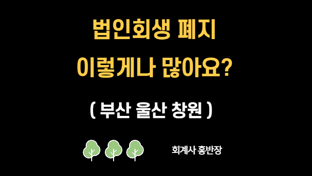 [회계사 홍반장] 부산울산창원 법인회생폐지 이렇게나 많다고요?