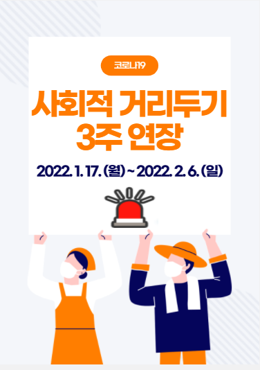  코로나 19 거리두기 연장(1/17 ~ 2/6 : 3주간), 설연휴 특별방역 내용은?