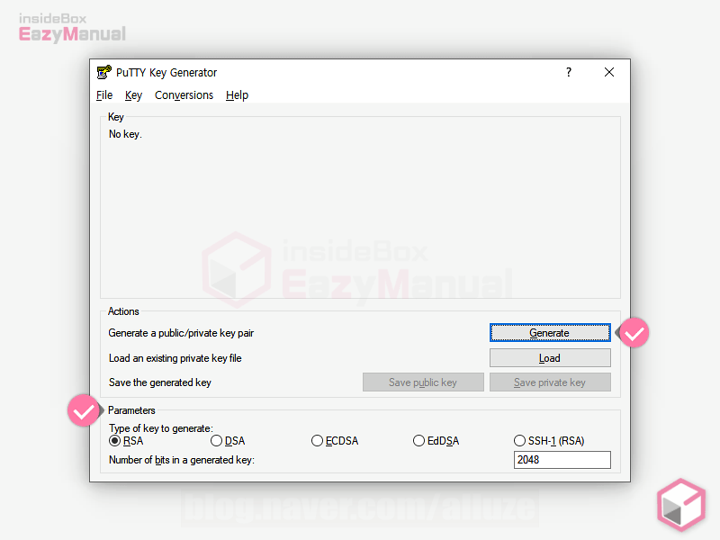 Putty Key Generator 로 SSH Key, ppk 생성 하기 : 네이버 블로그