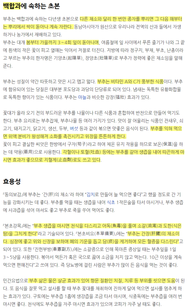  부추의 전설~