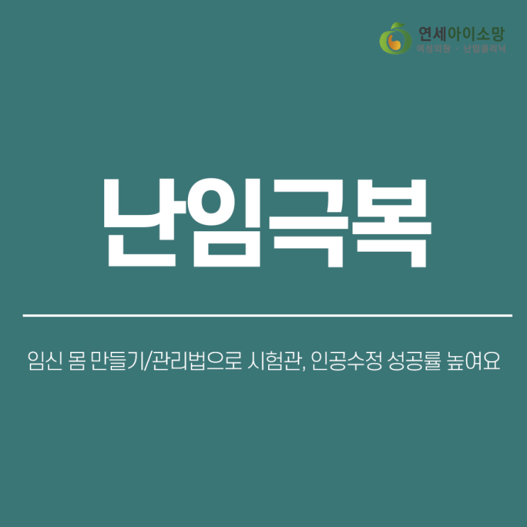  난임극복 임신 몸 만들기관리법으로 시험관, 인공수정 성공률을 높여요