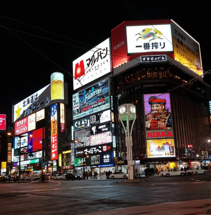  [삿포로] 삿포로 도심산책 / 스스키노 거리, 야경, 노르베사 대관람차