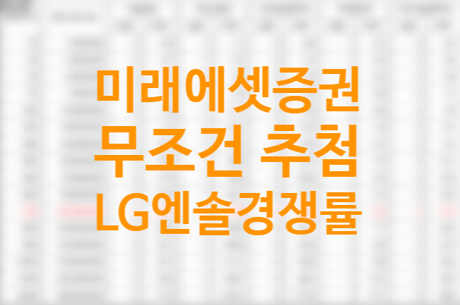 (미래에셋증권 1주도 못받네요. 대신증권 우세) LG에너지솔루션 균등배정, 비례배정 1일차 12시 기준 경쟁률