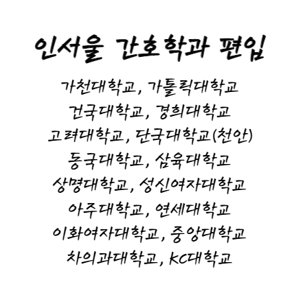  [필독]인서울 간호학과 일반,학사 편입 전략 및 비교!