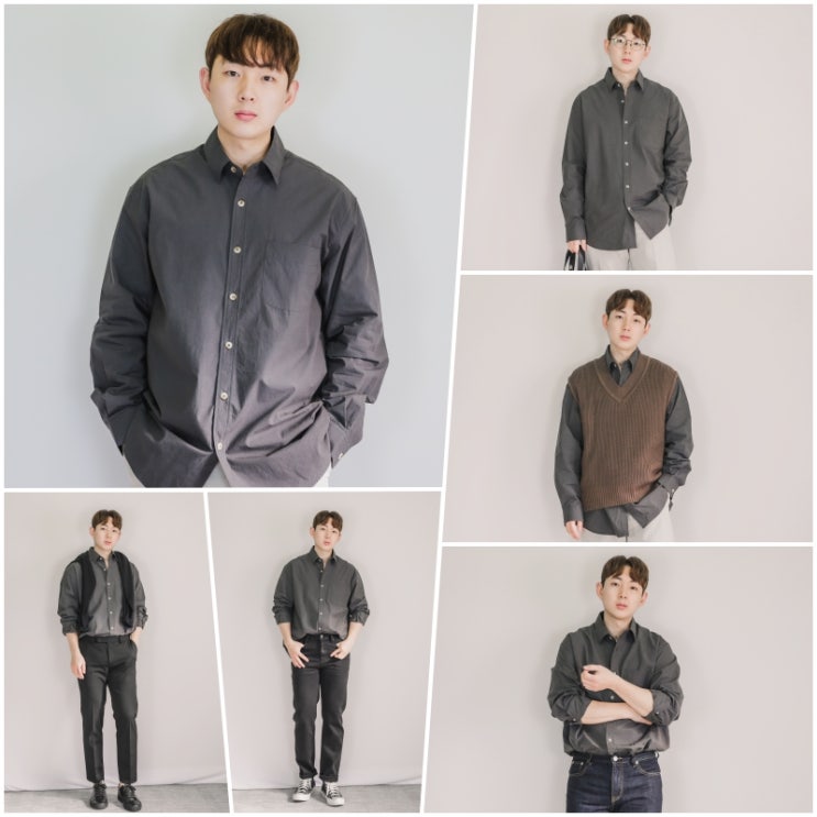  남자 회색 셔츠 코디, 여심 흔드는 슬로웨어 데일리룩