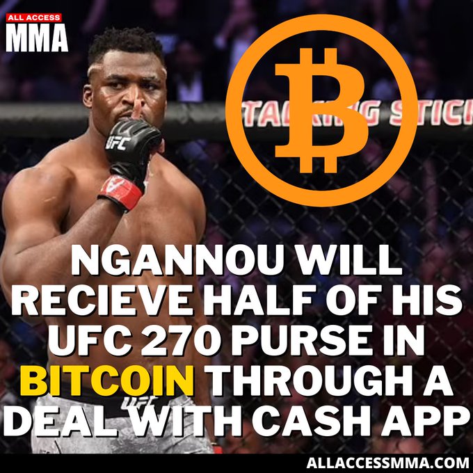 프란시스 은가누 UFC 270 대전료 절반은 비트코인으로/PFL 케일라 해리슨 계약 근접 등 MMA 뉴스 프란시스 은가누 UFC 270 대전료 절반은 비트코인으로/PFL 케일라 해리슨 계약 근접 등 MMA 뉴스