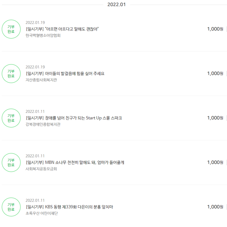  2022년해피빈첫기부 - 2022년 새해 첫 기부 인증 이벤트