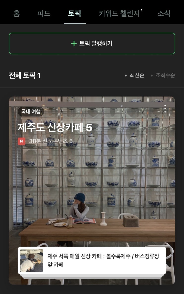 네이버 토픽 서비스 인플루언서 대상으로 시작