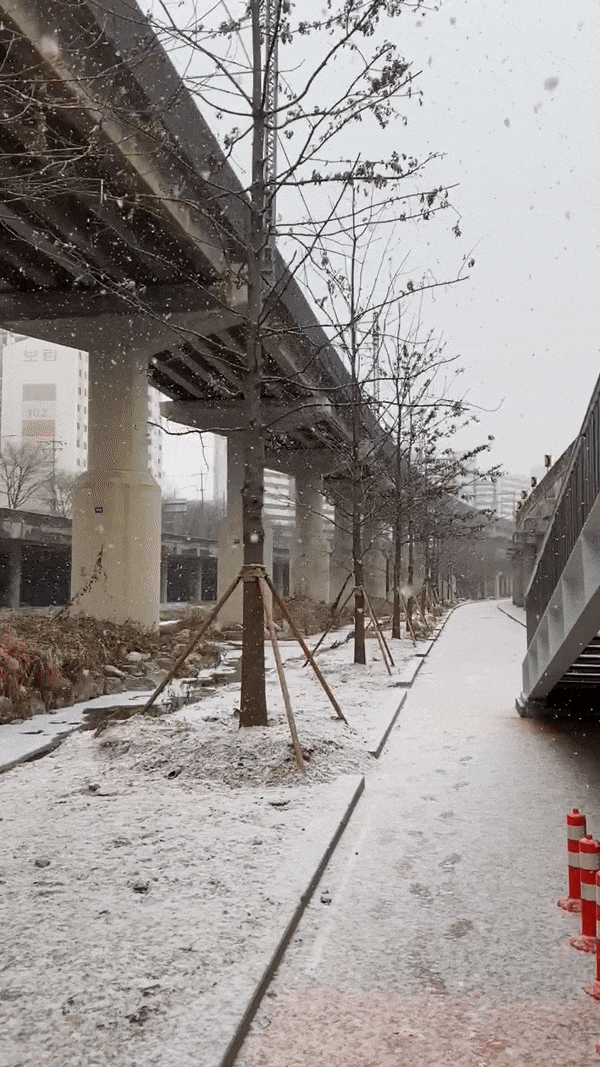  눈 오는 날 러닝
