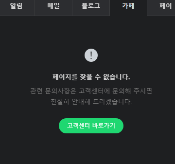  네이버 카페 일부 페이지 노출 불가 오류!
