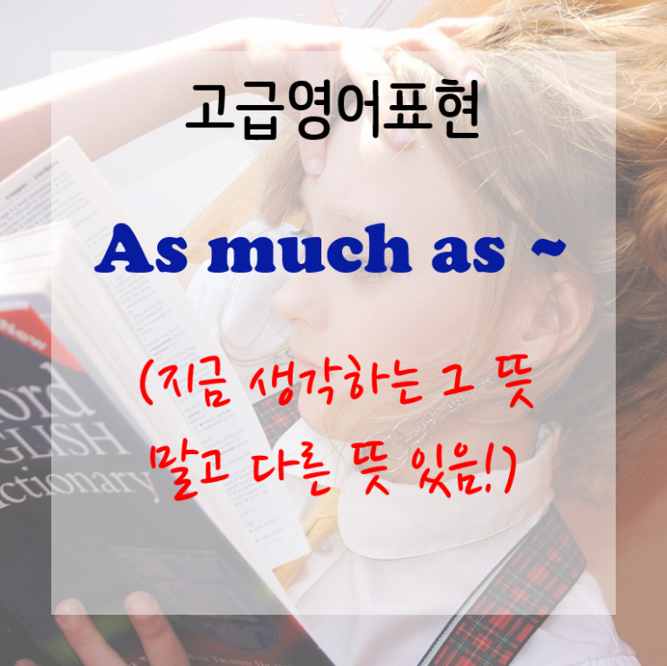  [고급영어표현] As much as 당신이 모르는 뜻