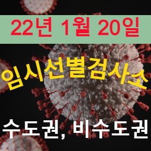 전국 205개소 코로나19 임시선별검사소 운영 현황 (2022년 1월 20일 기준)