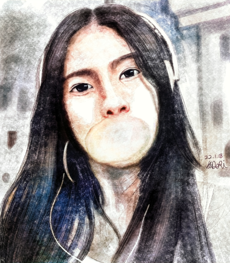  얼마 전 그림을 지금 업로드한다.(풍껌녀)
