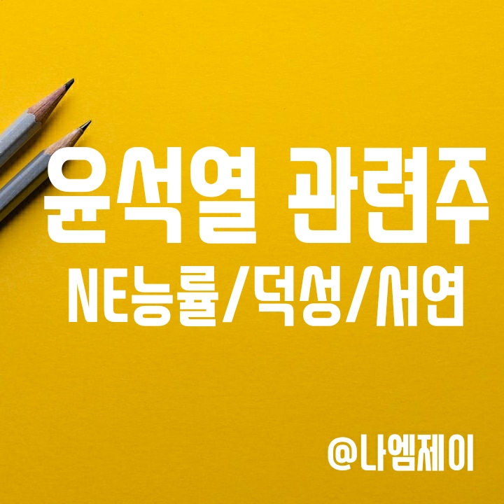 (대선테마주) 윤석열 관련주 NE능률 덕성 서연 주가 (대선테마주) 윤석열 관련주 NE능률 덕성 서연 주가
