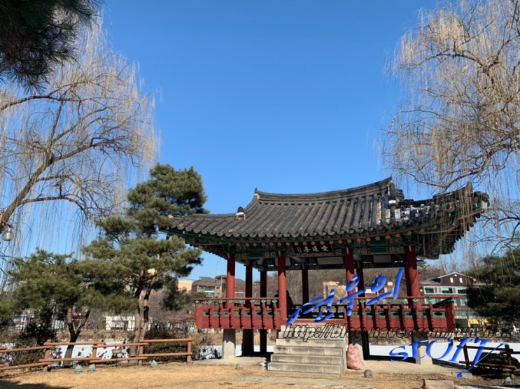  이천 도심 속의 연못 안흥지 의 겨울 풍경