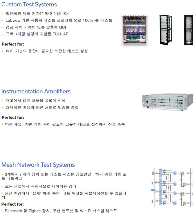  Mini-circuits  Custom test system, Instrumentation Amplifiers, Mesh network test , Modular test