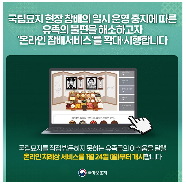 설 연휴 전국 12개 국립묘지 출입통제…‘온라인 참배’로 대체_국가보훈처 설 연휴 전국 12개 국립묘지 출입통제…‘온라인 참배’로 대체_국가보훈처