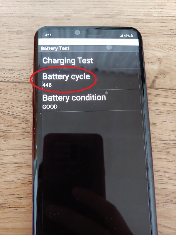 LG G8 배터리사이클 중고 핸드폰 G7 배터리 교체 주기