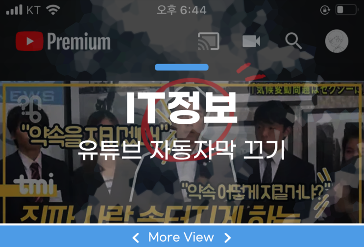  유튜브 자동자막 끄기 켜기 이런 식으로 한다?
