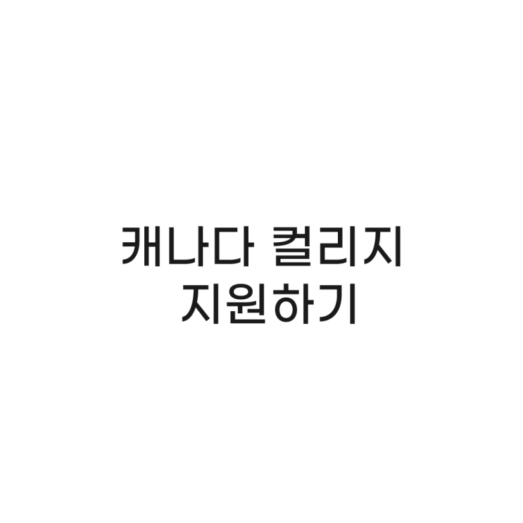  Story 02. 조지브라운 컬리지 지원하기