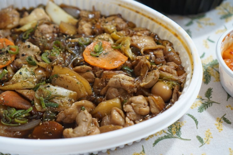  인천 작전동맛집 갈비찜닭&냉면 : 찜닭,냉면,날치알주먹밥 배달 후기!