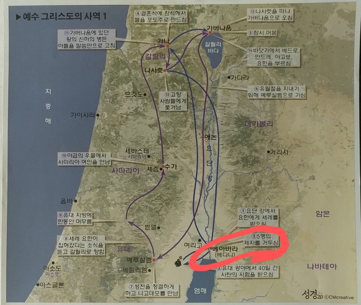  「예수 그리스도 사역」1-3. 5명의 제자를 거두심 (요한,안드레,베드로,빌립,바돌로매)