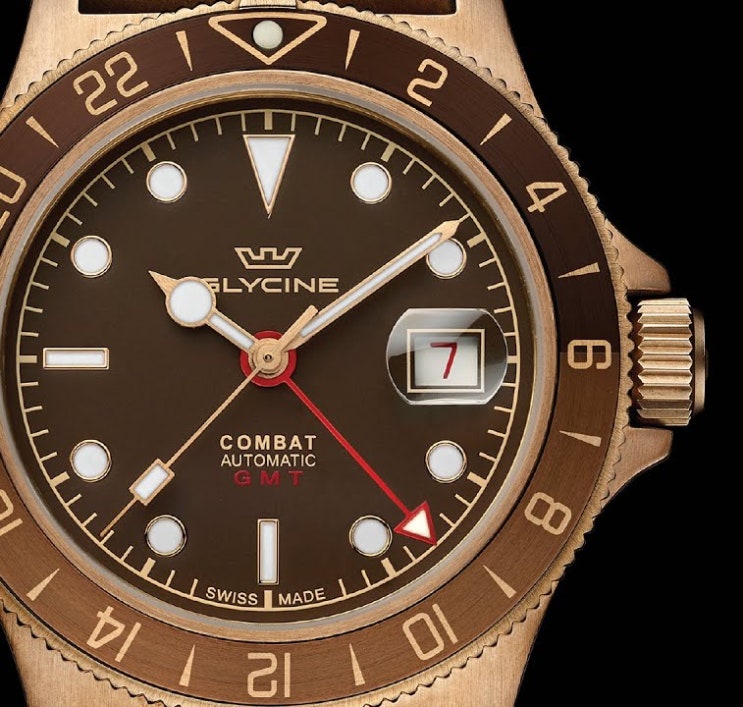  글라이신 컴뱃 서브 GMT 42mm 브론즈 케이스 시계 (애쉬포드 플래시딜 특가 $570)