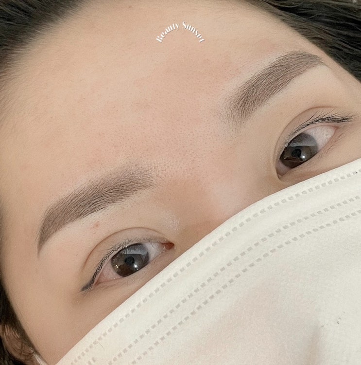  부평 눈썹문신 / 회색잔흔 눈썹 무통으로 커버 눈썹문신