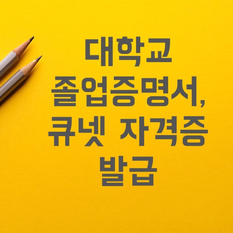  대학교 졸업증명서(정부24) 및 상장형 자격증 발급(큐넷)
