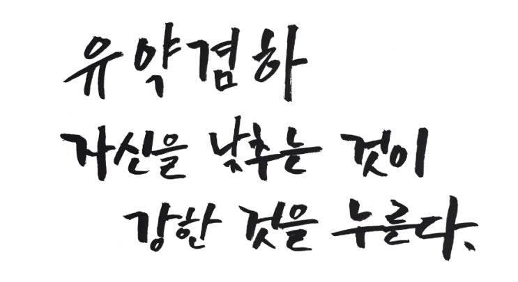 유약겸하(柔弱謙下)