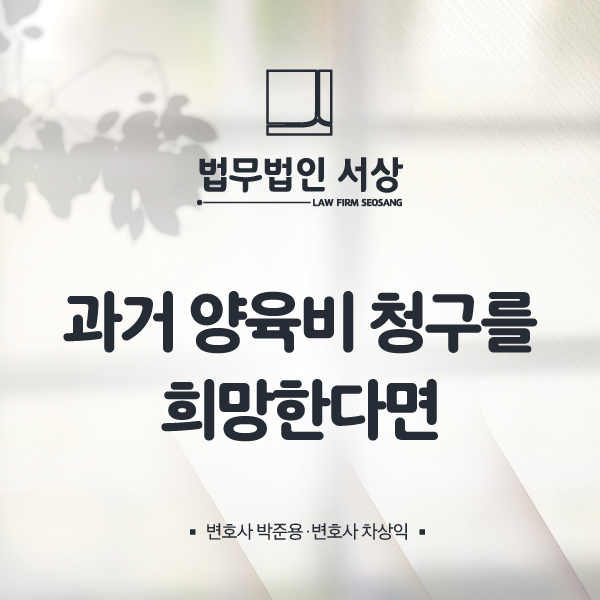 과거양육비청구소송 절차에 따른 치밀한 법리 검토로 대응해야! 과거양육비청구소송 절차에 따른 치밀한 법리 검토로 대응해야!
