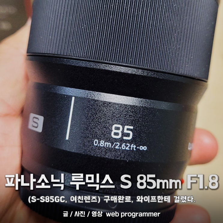 파나소닉 루믹스 S 85mm F1.8 렌즈 (S-S85GC, 여친렌즈) 구매완료, 와이프한테 걸렸다. 파나소닉 루믹스 S 85mm F1.8 렌즈 (S-S85GC, 여친렌즈) 구매완료, 와이프한테 걸렸다.
