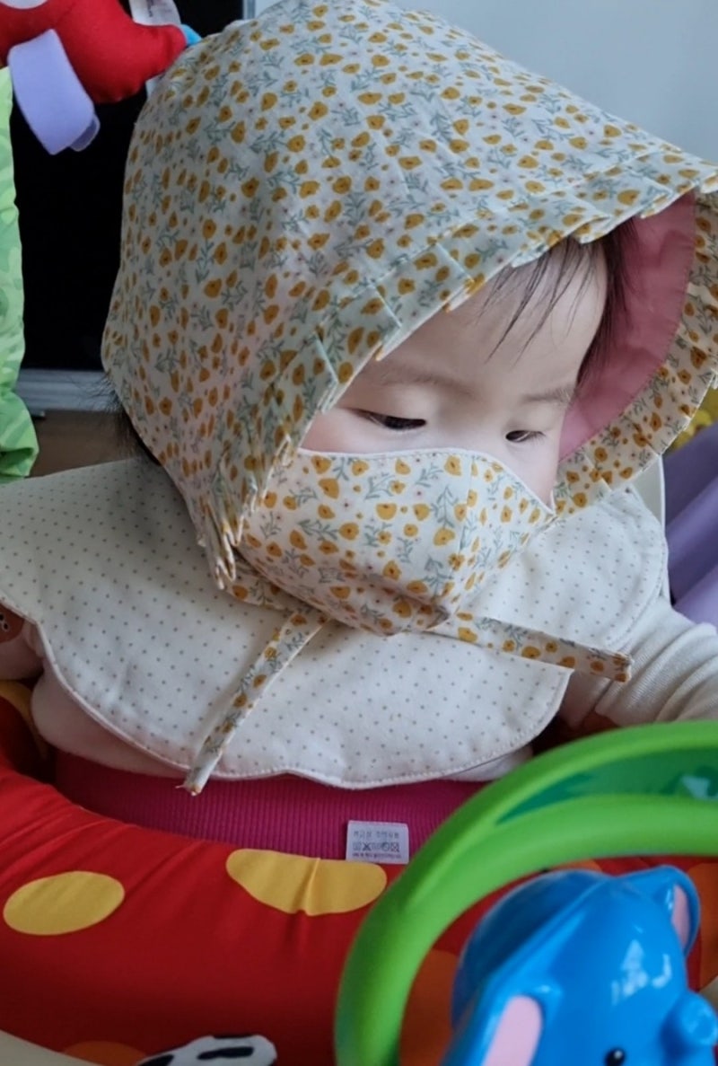 베이비 보닛 아기 모자 &  유아 면마스크 만들기
