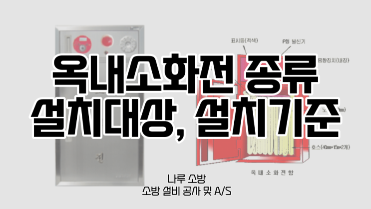  [소방기기지식] 옥내소화전의 설치대상, 설치기준 (수원)