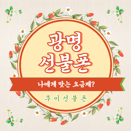  광명선불폰 나에게 맞는 요금제로 개통하세요