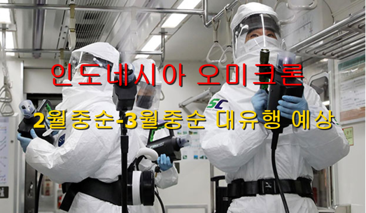  2022년 2월중순 - 3월중순 인도네시아 오미크론 대유행 예상 