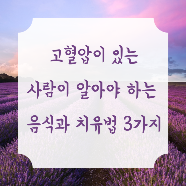 [환자 혁명] 고혈압이 있는 사람은 꼭 알아야 하는 음식과 치유법 3가지