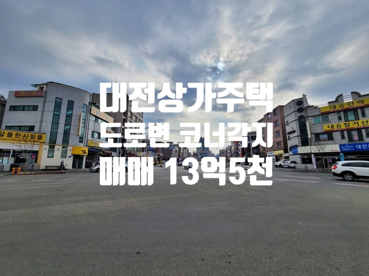  갈마역 인근 도로변 코너 각지 공실 없는 대전 상가 주택 매매