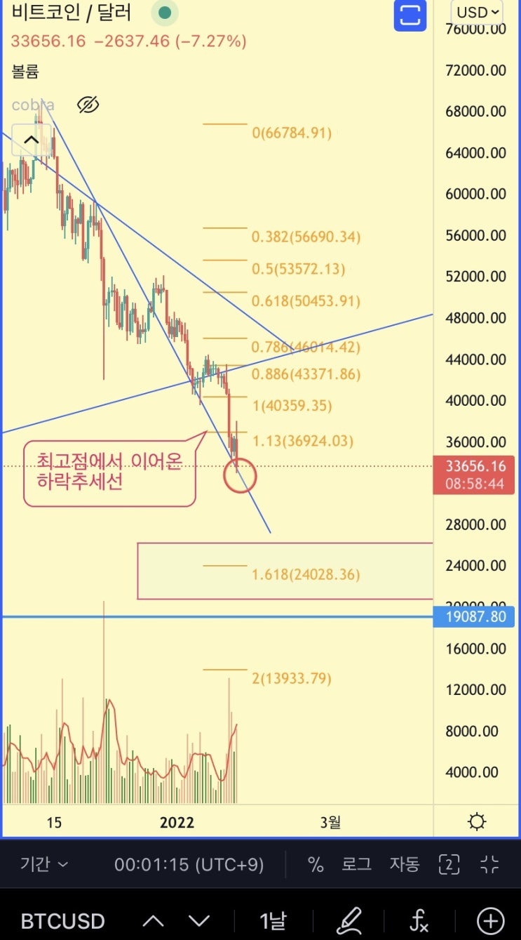  1월 25일 비트코인시황 ( 힘내세요! BTCUSD )