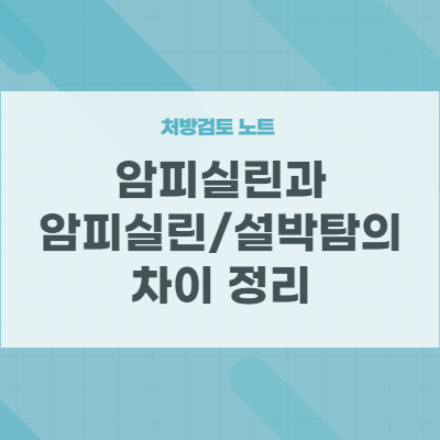  암피실린 ampicillin과 암피실린/설박탐 ampicillin/sulbactam은 다르다