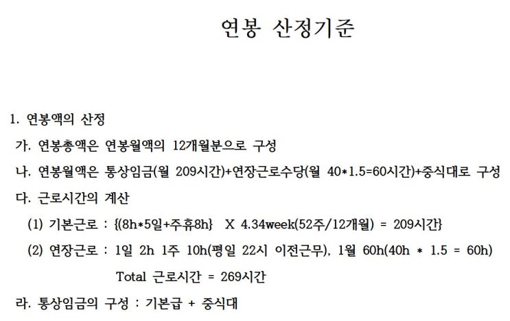  포괄임금제 적용회사