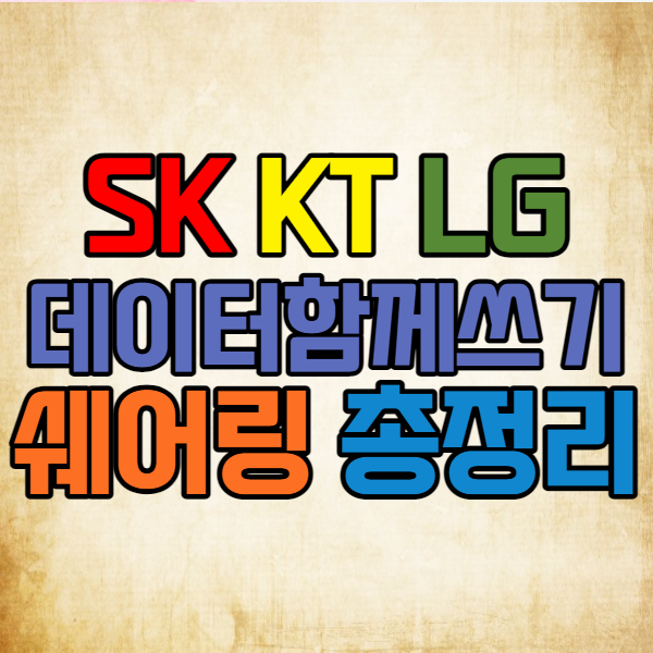 SK KT LG 통신사별 데이터 함께쓰기 쉐어링 유심 총정리