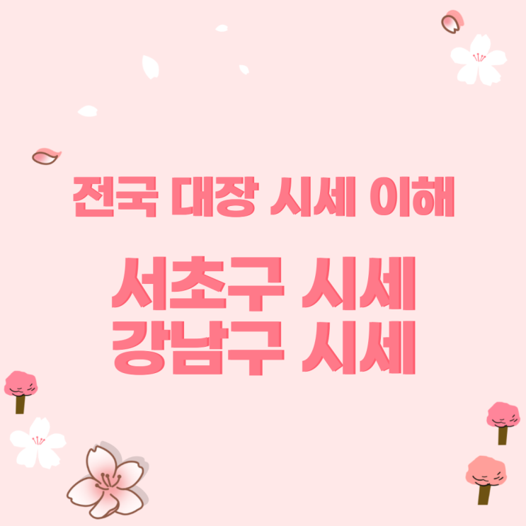  전국 대장 시세에 대한 고찰, 서울 서초구 강남구에 대한 시세 이해