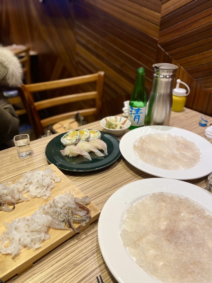  해운대 오징어회 길사시미 전문점 신선한 실오징어회 코스요리 찐 강추!