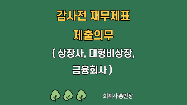 [감사전재무제표] 2022년 주권상장법인, 대형비상장주식회사, 금융회사  감사전재무제표 제출의무 #회계사홍반장